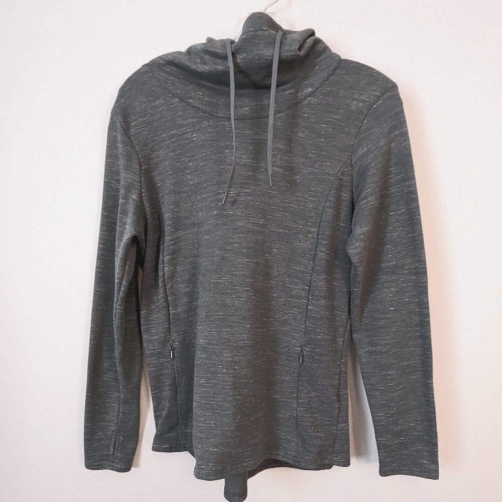 Kuhl Lea Funnel Cowl Neck Hoodie L/S  Pullover Small Evergreen 4276 EUC